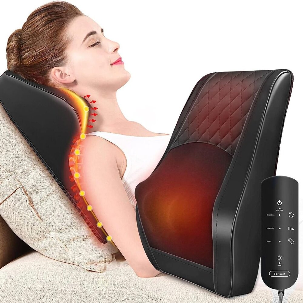 Back Massager with Heat, Massagers for Neck and Back, 3D Kneading Massage Pillow